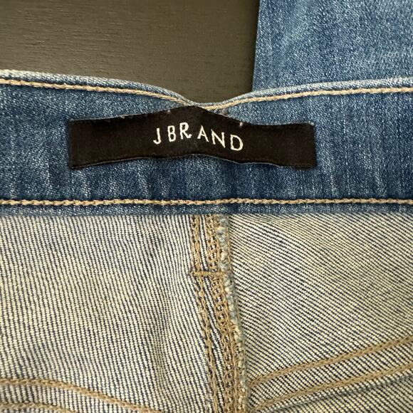 J. Brand Alana Fantasy High Rise Skinny Jeans Blue Distressed Cropped Size 30 - Picture 8 of 12